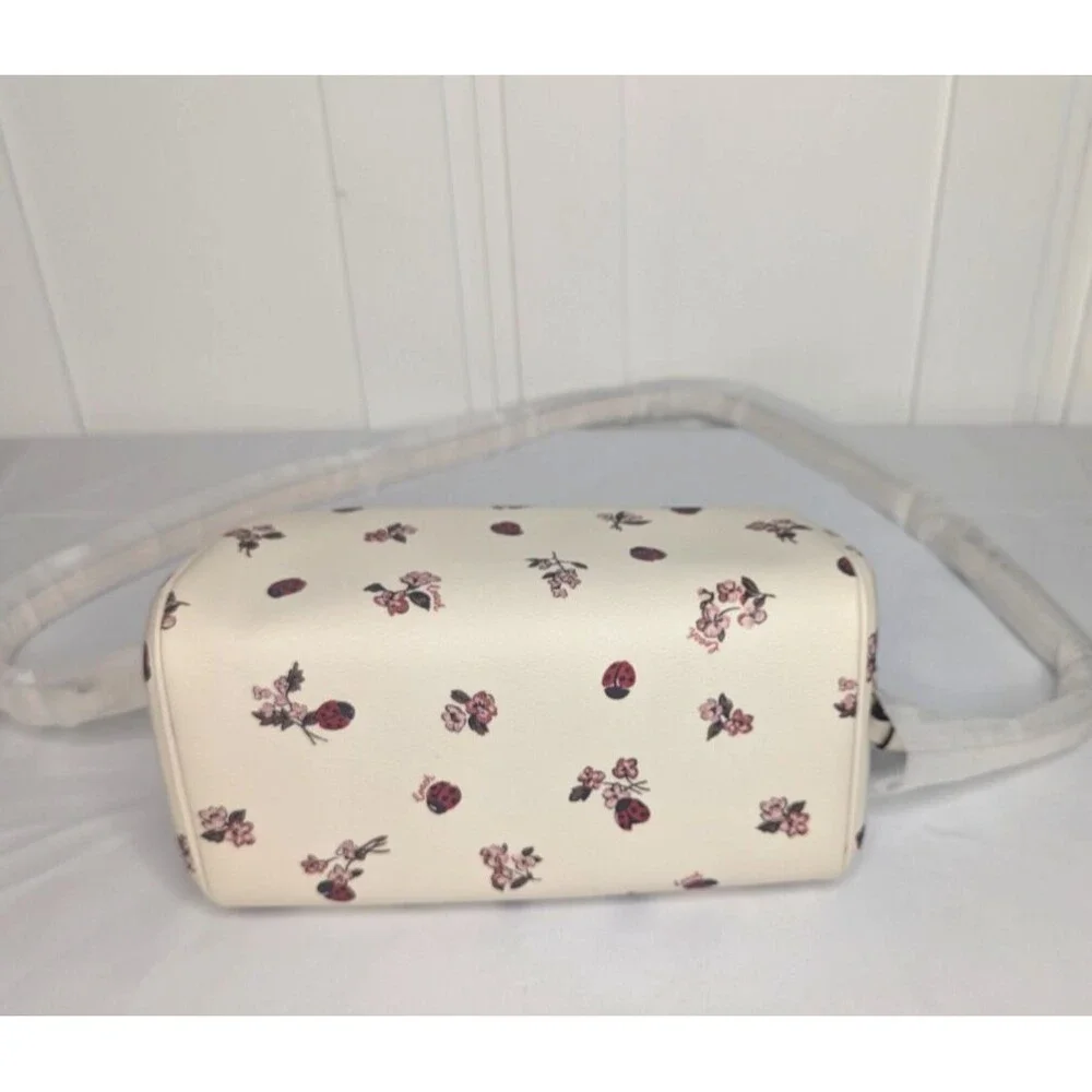 Coach Rowan Medium Satchel - Rare, Chalk, Multi, Ladybug Floral Print, NWT